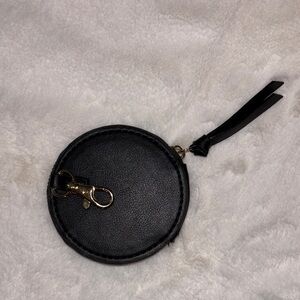 Elegant Black Faux Leather Coin Purse